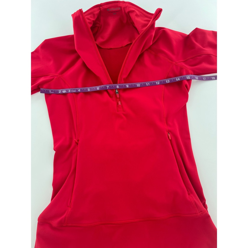 Athleta Whittier Peak Half Zip Hibiscus Red Pullover Jacket Gym performance M - Picture 5 of 8